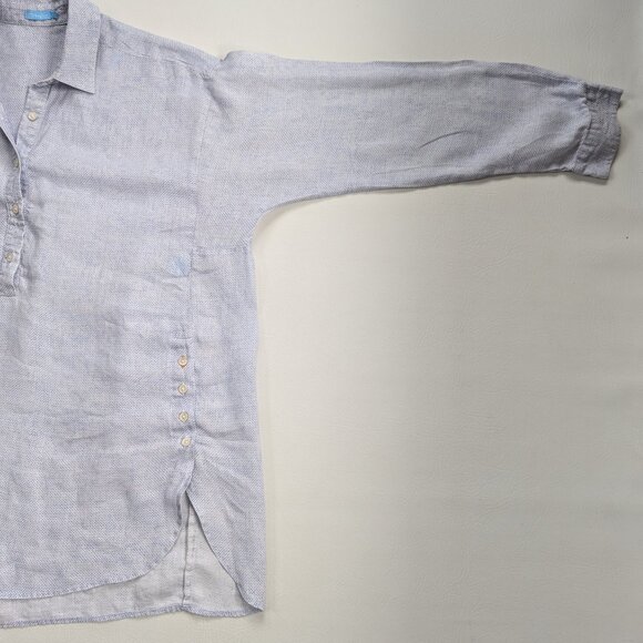 J. McLaughlin Fallon Women's Linen Shirt Half Button Up Size Medium Pale Blue - Picture 8 of 12